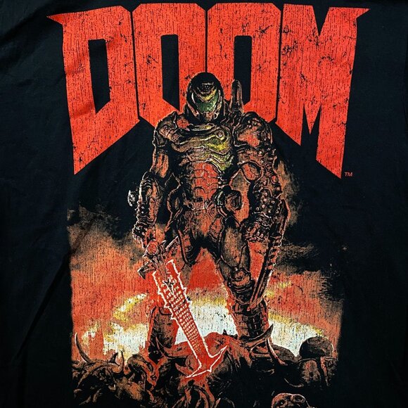 Doom Eternal Doom Slayer Cover Art Retro Game T-Shirt Large - Picture 2 of 5